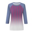 thumbnail image 4 of Birdeem T-Shirts à Manches 3/4 pour Femmes T-Shirt Imprimé Mode Blouse à Manches 3/4 Col Rond Hauts Décontractés T-Shirts à Manches 3/4 pour Femmes, 4 of 5