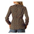 thumbnail image 3 of INSPIRE CHIC Blouse à Volants pour Femme à Col en V, Fleurie, à Nouer Soi-Même, Portefeuille, Haut Péplum, S Bleu Foncé, 3 of 7