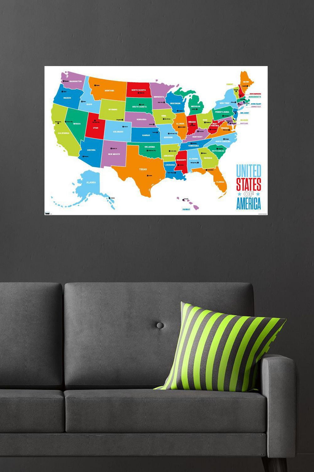 Map - United States Of America 2022 Wall Poster, 22.375" x 34"