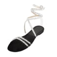 thumbnail image 1 of Kcodviy Sandales Plates Été Femmes Sandales à Bout Fermé Femmes Pantoufles Décontractées Chaussures Sandales Rétro Femmes Dames Cristal Sandales pour Femmes, 1 of 4