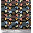 thumbnail image 1 of Soimoi Satin Silk Fabric Cute Elephant Kids Printed Fabric 1 Yard 42 Inch Wide, 1 of 3
