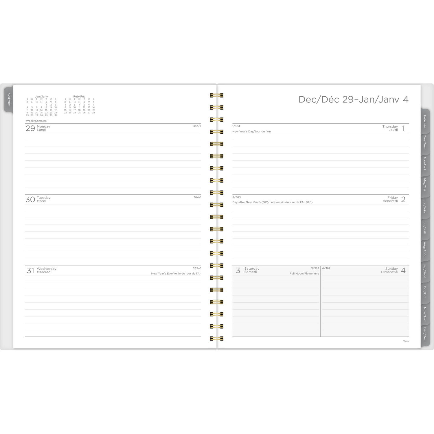 2026 Mead® Glacier Grey Large Weekly Planner
