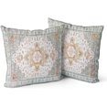 thumbnail image 1 of Light Green Boho Throw Pillow Covers Set of 2 Monaco Rug Carpet Double Sided Pattern Cotton Soft Pillow Case Cushion Cover Pillowcase for Garden Couch Sofa Bed Decorative 20x20 inch, 1 of 5