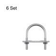 thumbnail image 3 of Unique Bargains Round U-Bolts 6 Sets 47mm Inner Width 72mm Length M8 with Nuts and Plates, 3 of 5