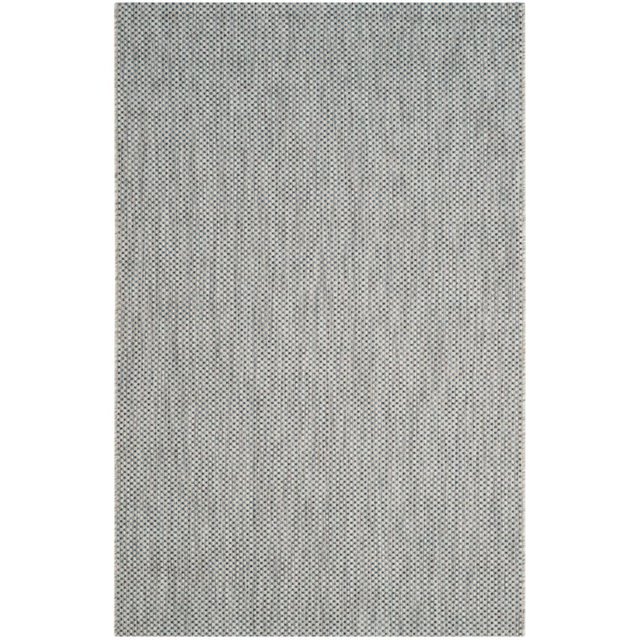 Safavieh Courtyard Collection Indoor/Outdoor Area Rug, Grey and Navy, 4' x 5'7'