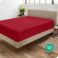 thumbnail image 4 of Bare Home Drap-Housse - Premium 1800 Collection - Poche Profonde - Ultra Doux, Résistant aux Plis - Très Grand, Rouge, 4 of 7