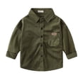 thumbnail image 1 of Yuyuzo Boys Toddler Clothes Long Sleeve Lapel Collared Button down Shirts Baby Fall Solid Color Jackets with Pockets, 1 of 4
