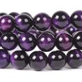 thumbnail image 2 of Bracelet Extensible en Perles Rondes de 8 mm en Oeil de Tigre Violet Teint 7 Pouces, 2 of 2