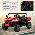thumbnail image 2 of Gymax Camion-Benne UTV 12 V à 2 Places à Chevaucher avec Télécommande, Benne Électrique et Pelle, Rouge, 2 of 10