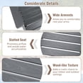 thumbnail image 4 of Gymax Patio Dining Chairs Set of 2 w/Wide Armrests Curved Seat Wood Grain for Backyard Gray, 4 of 7