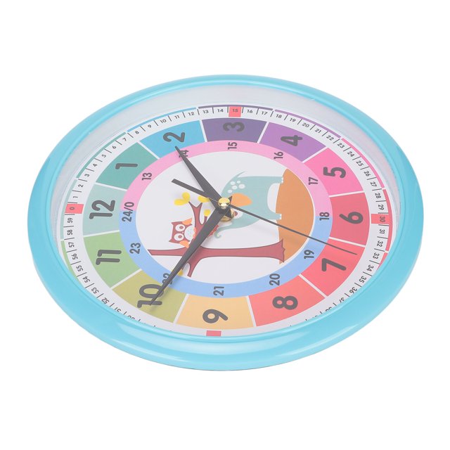 Children Hanging Clock, Colorful Wall Clock Quartz Lightweight For Kid's Bedroom For Classroom Blue