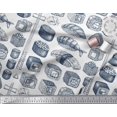 thumbnail image 3 of Soimoi Rayon Fabric Grains & Fish Food Print Fabric by The Yard 42 Inch Wide, 3 of 3