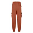 thumbnail image 3 of Autumn And Winter Mens Solid Color Work Pants Drawstring Leg Mouth Sticky Tape Pocket Casual Pants, 3 of 5