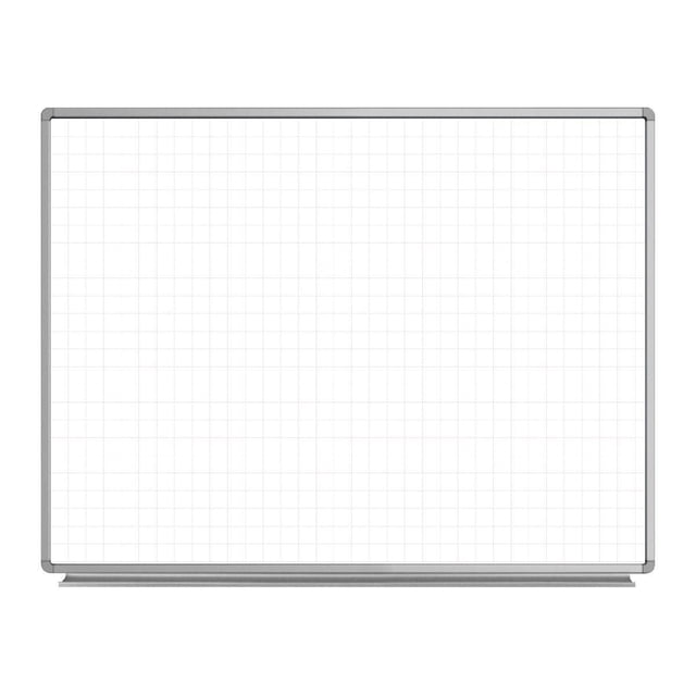 Luxor Tableau Blanc Magnétique Mural 48” x 36” avec Motif de Grille Fantôme 2” x 2” sur une surface en Acier Peinte Qui Résiste à l'Ombrage et aux Taches, Encadré d'Un Aluminium de 1” avec un Plateau Marqueur en Aluminium de 2” de Profondeur, Convient aux Salles de Classe, aux Bureaux et aux Espaces de Collaboration.
