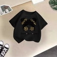 thumbnail image 5 of LUOGENLI T-Shirt pour Filles Enfant Filles Mignon Graphique Col Rond Manches Courtes Tee Été Décontracté T-Shirt Maxi Chemises pour Filles Noir 5-6 Ans, 5 of 5