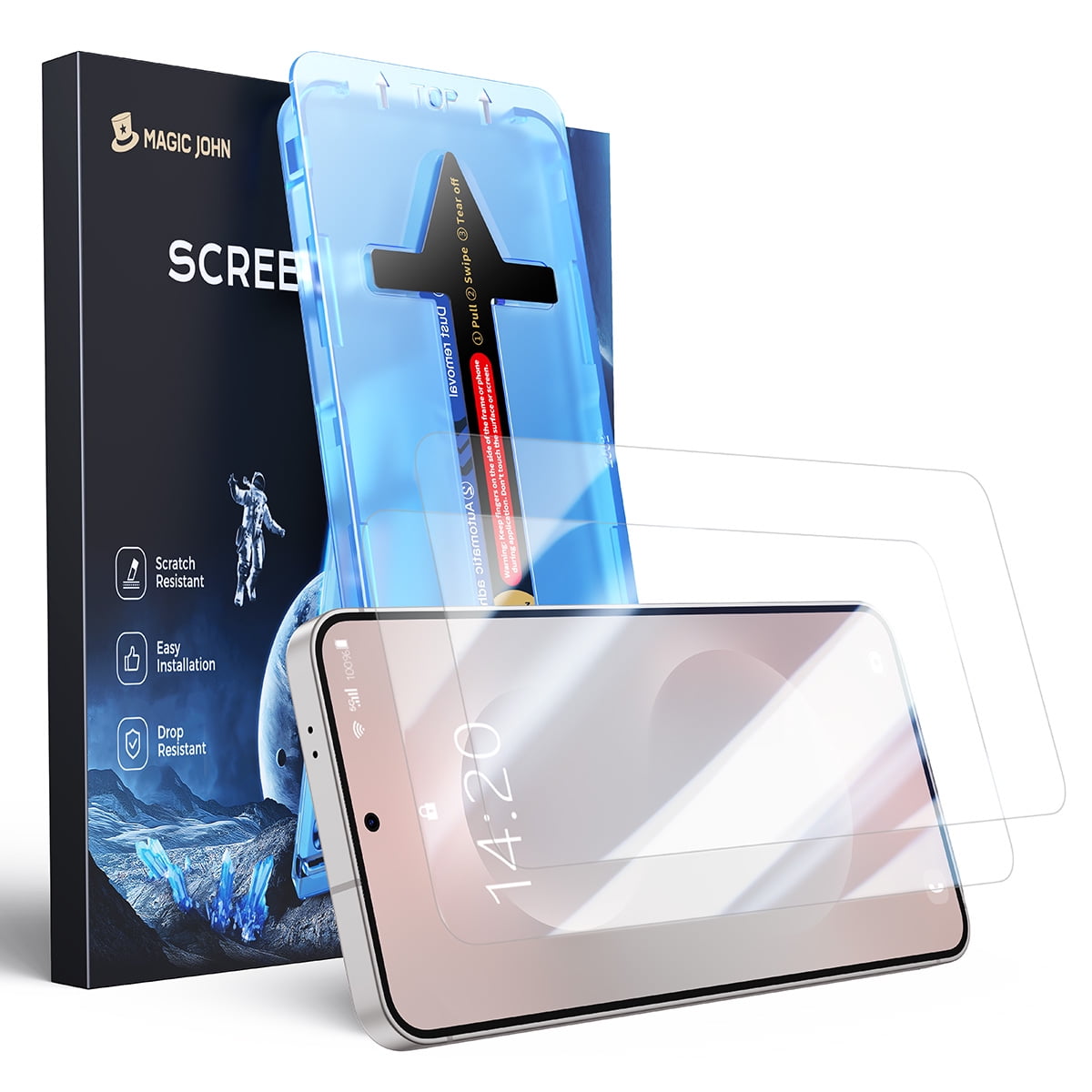 MAGIC JOHN Screen Protector for Samsung Galaxy S25 Edge HD Clear Corning Tempered Glass Screen Protector Easy Installation