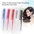 thumbnail image 2 of Amdohai 3-Row Teasing Comb Detangling Brush Rat Tail Comb Adding Back Coming Hairdressing Combs, 2 of 6