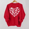 thumbnail image 4 of Penkiiy Chandails en Molleton de la Saint-Valentin Love Heart : Chandails en Molleton de la Saint-Valentin pour Femmes Décontracté Graphique Adorable Pull à Manches Longues TP Rouge, 4 of 4
