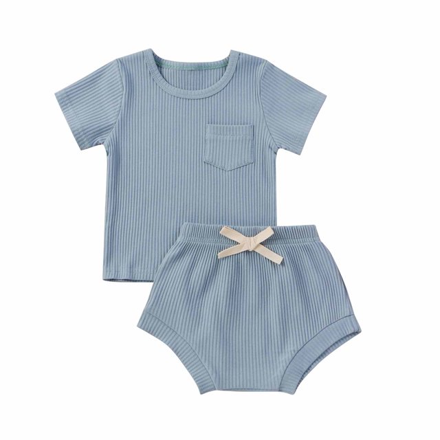Birdeem Childrens Clothing New Summer Stripe T-Shirt Short Sleeve Shorts Two Piece Set Multi-Color Style