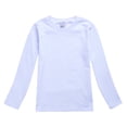 thumbnail image 1 of TIEVOSA Garçons Filles Automne Manches Longues T-Shirt Uni à Imprimés Hauts pour 10-11 Ans (Blanc), 1 of 4