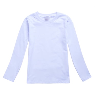 PMVFHDE Hauts Sans Bretelles pour Adolescentes Garçons Tout-Petits Filles Automne Manches Longues T-Shirt Uni à Imprimés Hauts Blanc, 3-4 Ans