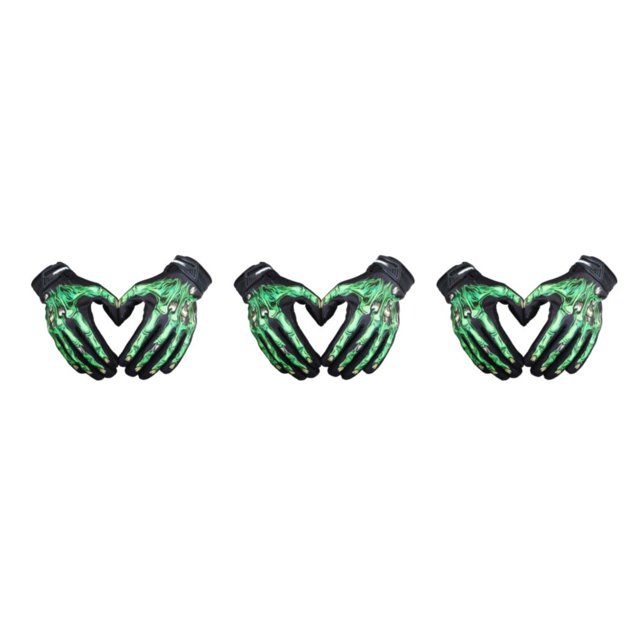 Decodeary Lightweight And Shockproof Skeleton Riding Gloves For Autumn Winter Breathable And Comfortable Durable Waterproof green S 3Set