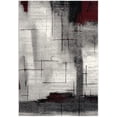 thumbnail image 1 of Rug Branch Montage 2' x 2' (Exact Size: 2'3" x 2') Abstract Indoor Doormat Rug, Grey Red, Modern - Entryway, Hallway, Bathroom, and Kitchen, 1 of 4