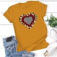 thumbnail image 2 of EQWLJWE Hauts pour Femmes Décontractés Grande Taille Manches Courtes Imprimé 3D Amour Col Rond Hauts Tee T-Shirt Blouse Sortie Vêtements Liquidation, 2 of 3