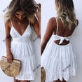 thumbnail image 3 of Birdeem Robe Mini d'Été pour Femme Dos Nu Blanche Soirée Fête Plage Robes Robe d'Été S, 3 of 9