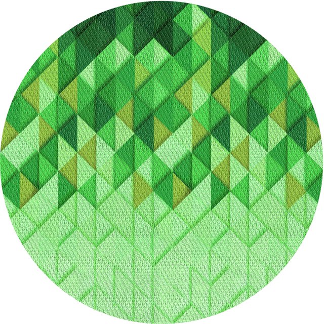 Ahgly Tapis Rond Lavable en Machine Intérieur Transitionnel Vert Émeraude, 4 Pieds Rond