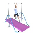 thumbnail image 1 of Kids Expandable Gymnastics Bar Horizontal Bar Kip Bar Junior Gymnastic Training Children Exercise Folding Monkey Bars Climb Tower with 6'x2' Exercise Mat Blue, 1 of 1