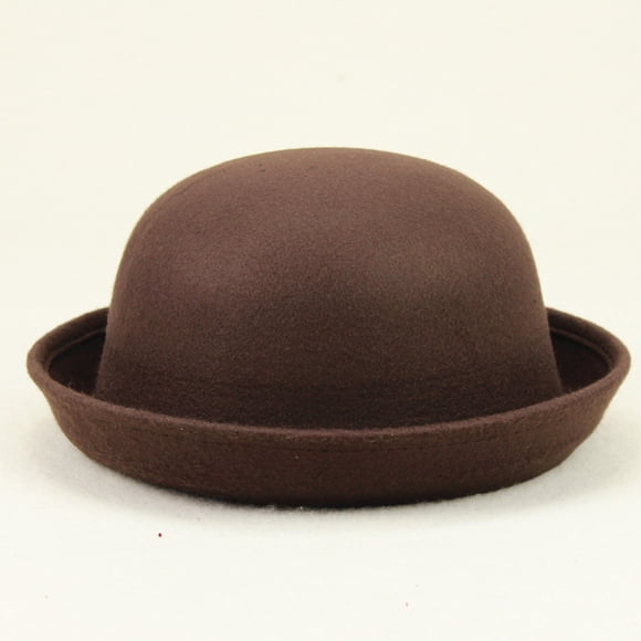 Elegant Adults Solid Hat Roll Up Brim Panama Bowler Hat Bucket Hat Mens Womens Classic Wool Round Bowler Hats Cap Techno Bucket Hat Black Bucket Hat Children Bucket Hat With Name Hat Men Black Bucket