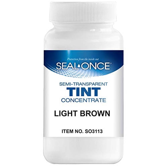 Seal-Once Teintes de Couleur Semi-Transparente - Traitement Liquide Brun Pâle pour Bois - Concentré Multi-Surfaces en Bouteille de 4 Onces