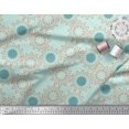 thumbnail image 3 of Soimoi Green Poly Georgette Fabric Sun Mandala Decor Fabric Printed Yard 52 Inch Wide, 3 of 5