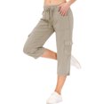 thumbnail image 3 of Mohiass Pantalon Capri Cargo pour Femme Randonnée Léger Séchage Rapide Été Extérieur Décontracté Voyage avec Poches Kaki P, 3 of 4