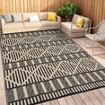 thumbnail image 3 of Garvee 9'x12' Outdoor Rug Waterproof Outdoor Patio Rug Mat, Reverisble Plastic Straw Outdoor Rug for RV Camping Picnic Beach Balcony, Black and Coffee, 3 of 6