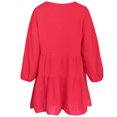 thumbnail image 2 of Robe Droite Mignonne pour Femmes avec Poches, Entièrement Doublée, Manches Évasées, Ourlet à Volants, Col en V, Tunique Ample Évasée, Mini-Robe, 2 of 7