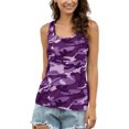 thumbnail image 2 of MAWCLOS Débardeurs pour Femmes Camouflage Gilet Sans Manches T-Shirts Basiques Tenue Quotidienne Blouse à Col Rond Violet G, 2 of 6