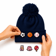 thumbnail image 2 of Charms Kids' Winter Pompom Hat with Removable Mix-and-Match Charms, 2 of 3