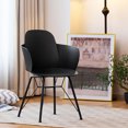 thumbnail image 4 of Gymax 4PCS Modern Dining Chair Plastic Arm Chair Office Home w/ Metal Legs Black, 4 of 10