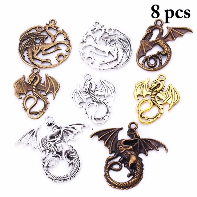 Coofit 8PCS Bijoux Charmes Volants en Forme de Dragon Bijoux Pendentifs Bijoux Découvertes