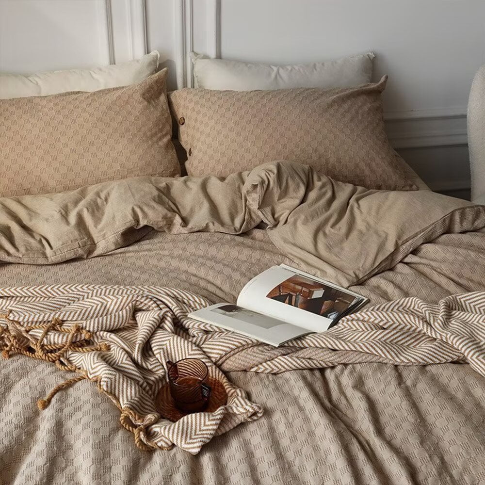 Zhuge Bed Sheets Set, Bedding Sheets Pillowcases Kit, Twin Bed Set, Hotel Bedding, Home Decor(Khaki)