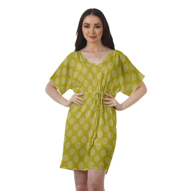 Moomaya Robes Décontractées pour Femmes Courtes Imprimées Robe Fluide à Col en V pour Femmes Grande Taille