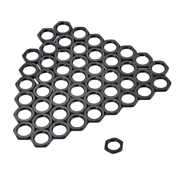 TISHITA 50x Black Guitar Socket Nut Fine Thread Nut for Guitar
