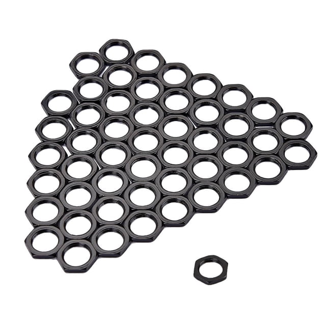 TISHITA 50x Black Guitar Socket Nut Fine Thread Nut for Guitar