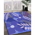 thumbnail image 3 of Ahgly Company Machine Washable Indoor Square Transitional Purple Mimosa Purple Area Rugs, 3' Square, 3 of 7