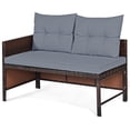 thumbnail image 4 of Costway 3PCS Patio Wicker Rattan Sofa Set Outdoor Sectional Conversation Set Lawn Garden, 4 of 10