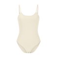 thumbnail image 3 of Penkiiy Combinaisons pour Femmes Combinaison pour Femmes à Encolure Basse Côtelée Sans Manches Débardeur Justaucorps Moulant Beige TP Combinaisons, 3 of 5