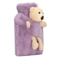 thumbnail image 3 of Hot Water Bag, Cute Cartoon 1000ml Capacity Warm Water Bag Multifunctional PVC Material  For Office Brown,Purple, 3 of 8
