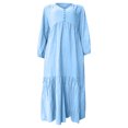 thumbnail image 4 of Wyzesi Robes pour Femmes Décontractées Longues Robe Maxi Vintage en Coton et Lin pour Femmes à Manches Longues avec Jupe Évasée Options de Couleur Pyjama de Noël Costume, 4 of 4